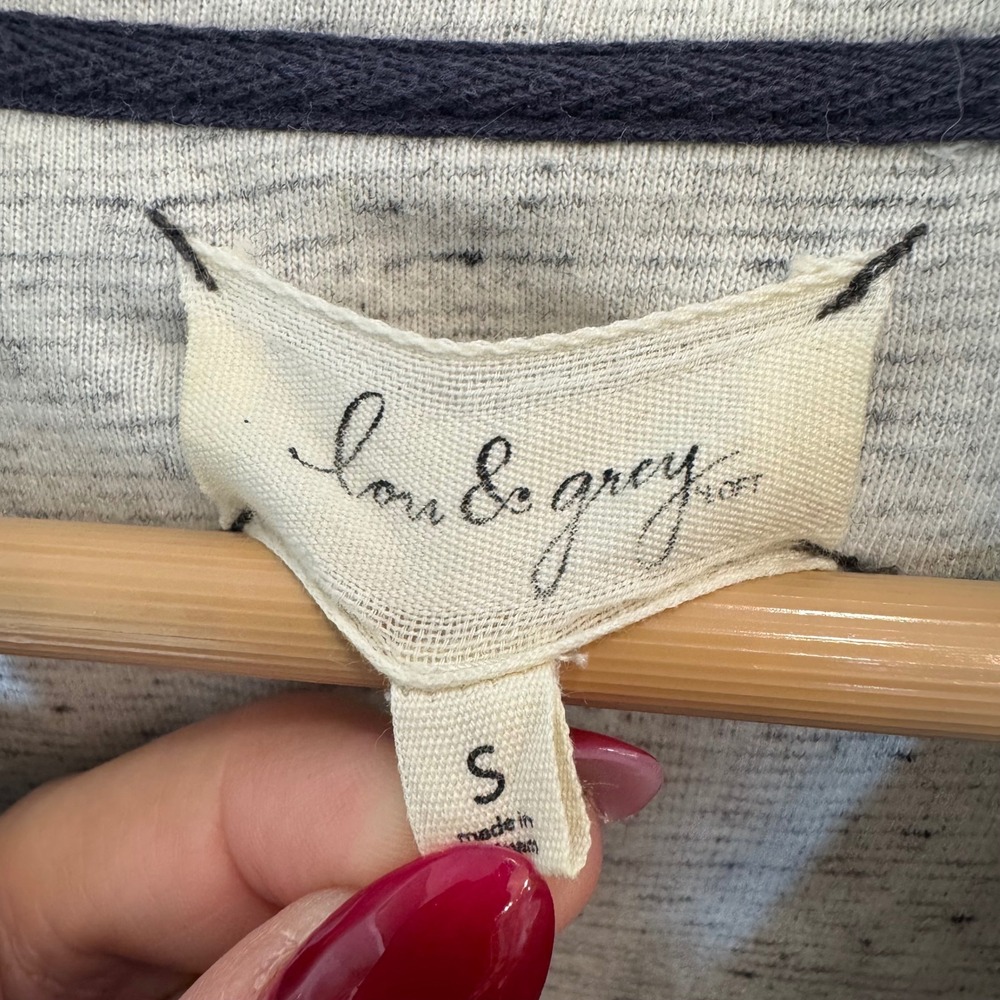 Lou & Grey LOFT Cowl Neck Sweatshirt Space Dye Gray Raglan Pullover Womens Small - Picture 3 of 6